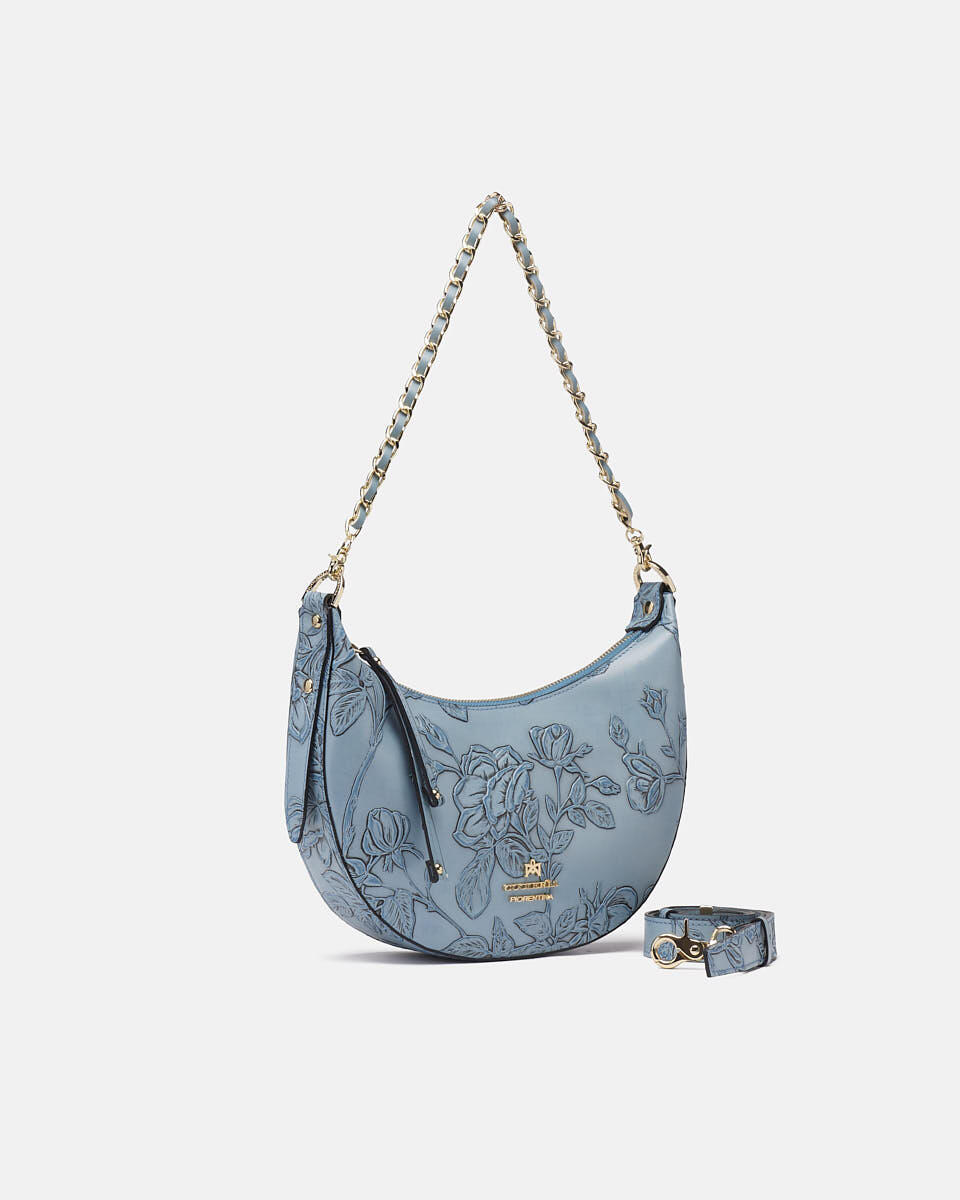 HOBO BAG Hellblau  - Schultertaschen - Damen Taschen - Tasche - Cuoieria Fiorentina