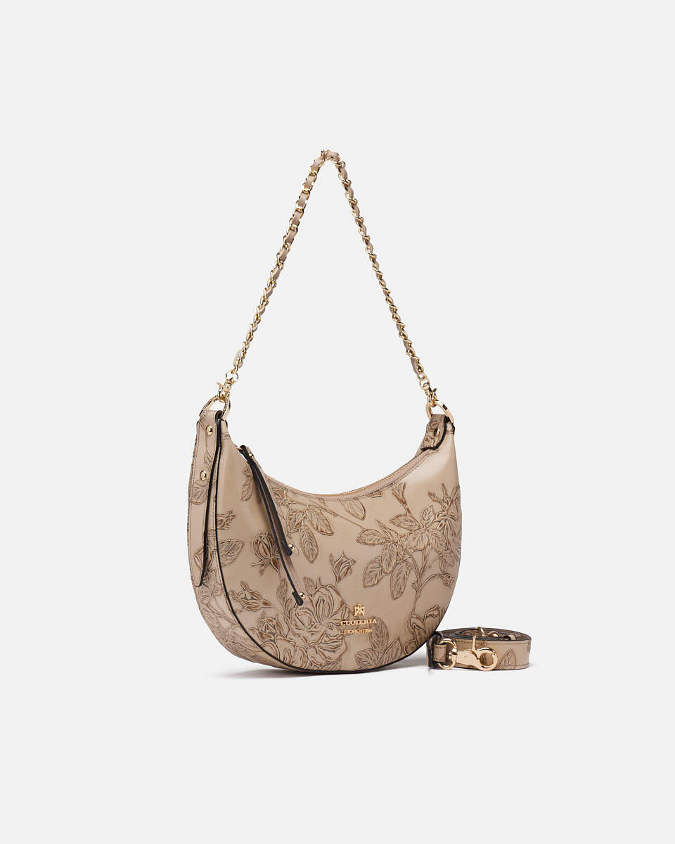 HOBO BAG Taupe  - Schultertaschen - Damen Taschen - Tasche - Cuoieria Fiorentina