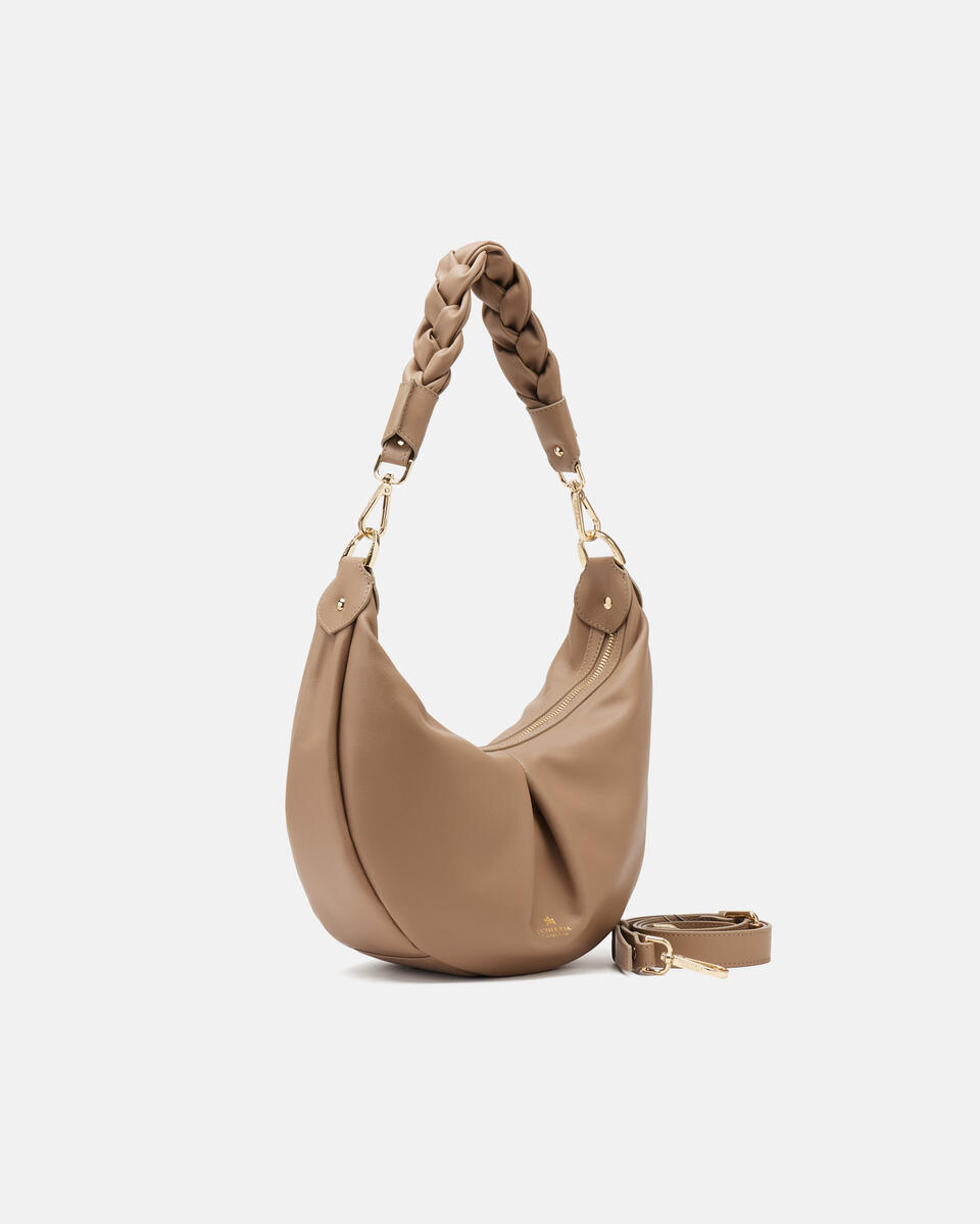 KLEINE SCHULTERTASCHE Taupe  - Schultertaschen - Damen Taschen - Tasche - Cuoieria Fiorentina