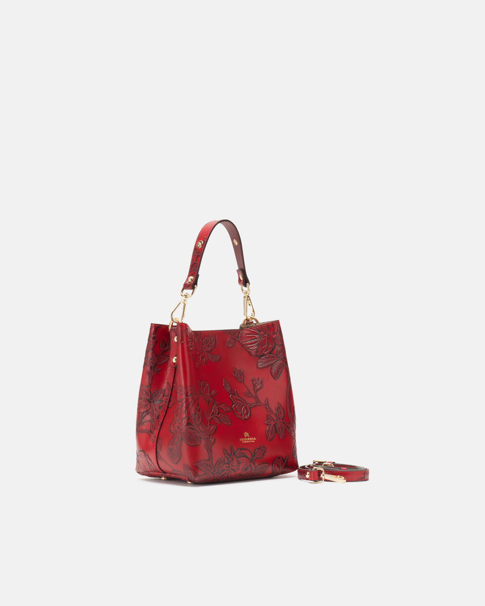 KLEINE EIMERTASCHE Rot  - Eimertaschen - Damen Taschen - Tasche - Cuoieria Fiorentina