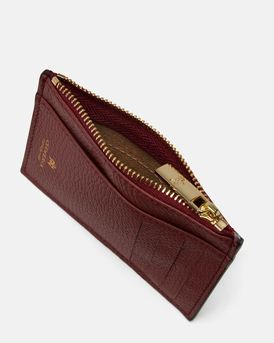 Kartenhalter mit Reißverschluss Rosewood  - Damen Brieftaschen - Brieftaschen - Cuoieria Fiorentina