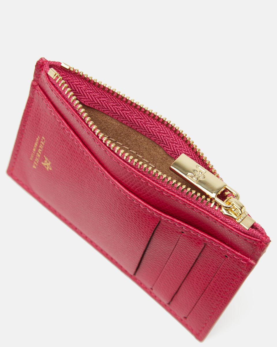 Kartenhalter mit Reißverschluss Fuchsia  - Damen Brieftaschen - Brieftaschen - Cuoieria Fiorentina