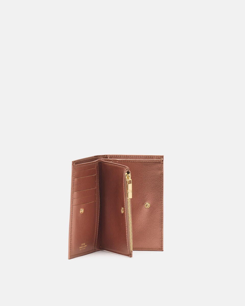 Vertikale Brieftasche Rose gold  - Damen Brieftaschen - Damen Brieftaschen - Brieftaschen - Cuoieria Fiorentina