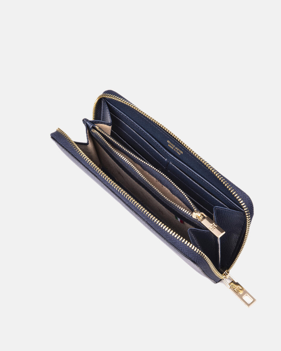 Brieftasche mit Reißverschluss Navy  - Damen Brieftaschen - Damen Brieftaschen - Brieftaschen - Cuoieria Fiorentina