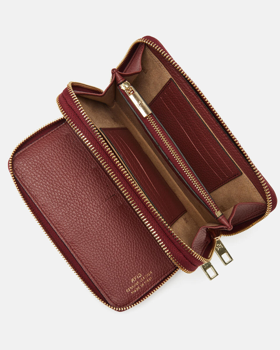 Brieftasche mit doppeltem Reißverschluss Rosewood  - Damen Brieftaschen - Brieftaschen - Cuoieria Fiorentina