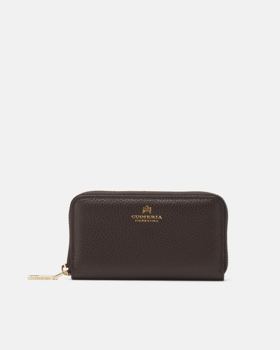 MINI BRIEFTASCHE MIT REISSVERSCHLUSS Schokolade  - Damen Brieftaschen - Brieftaschen - Cuoieria Fiorentina