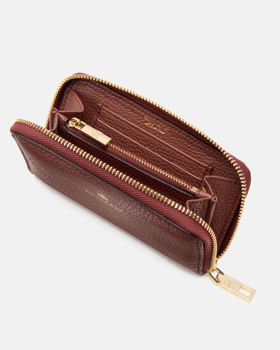 MINI BRIEFTASCHE MIT REISSVERSCHLUSS Rosewood  - Damen Brieftaschen - Brieftaschen - Cuoieria Fiorentina