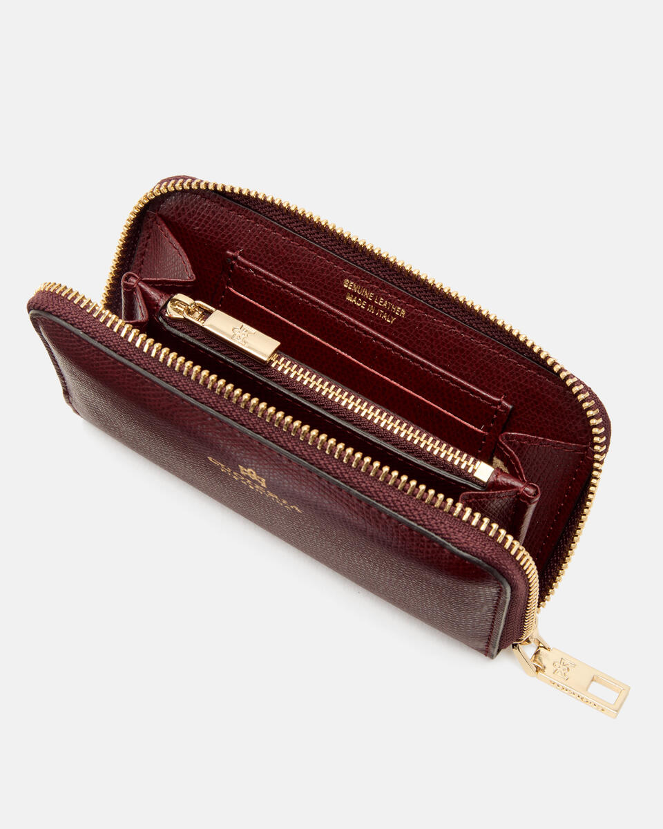 MINI BRIEFTASCHE MIT REISSVERSCHLUSS Bordeaux  - Damen Brieftaschen - Brieftaschen - Cuoieria Fiorentina