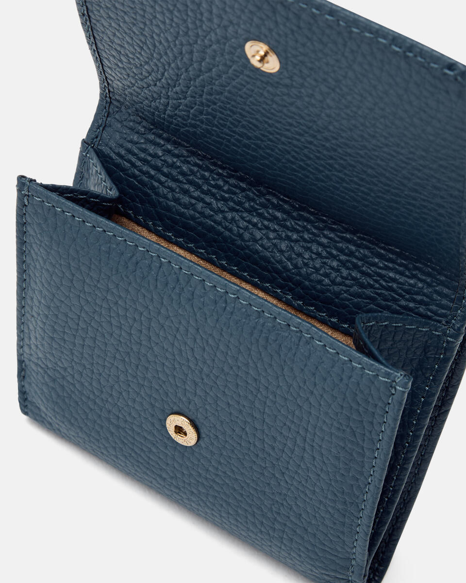 MINIKONTINENTALE BRIEFTASCHE Teal  - Damen Brieftaschen - Damen Brieftaschen - Brieftaschen - Cuoieria Fiorentina