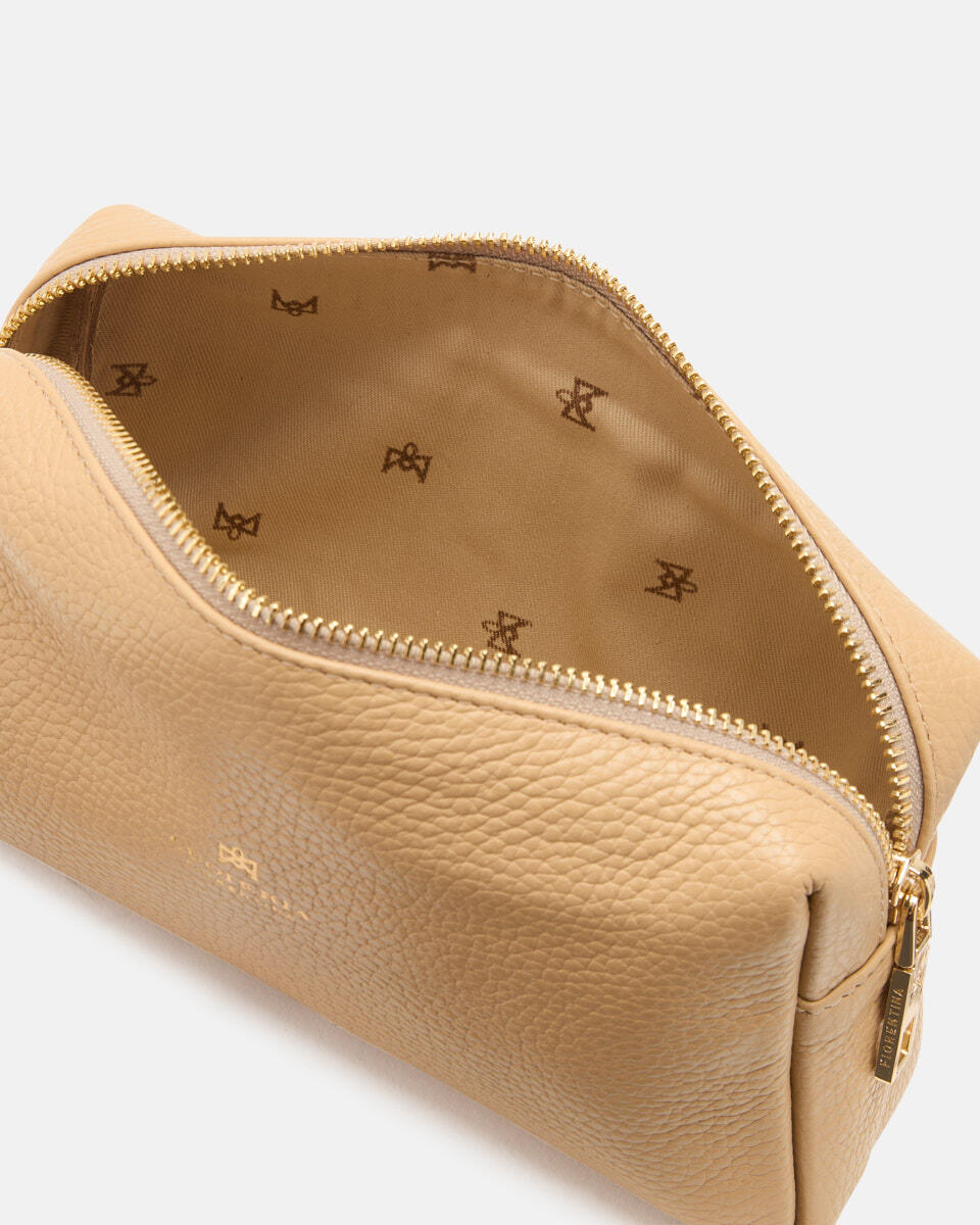 Große Make Up Tasche Champagne  - Necessaire - Damen Zubehör - Zubehor - Cuoieria Fiorentina